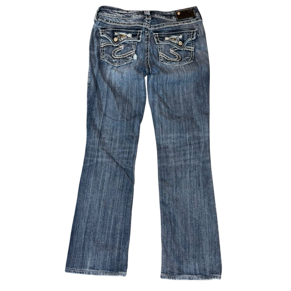 Silvers Women’s W29/L33 Suki Flap Pocket Faded Straight Leg Low Rise Denim Y2K